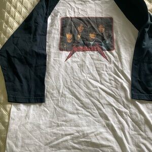 Metallica black and White 3/4 sleeve Raglan Tee